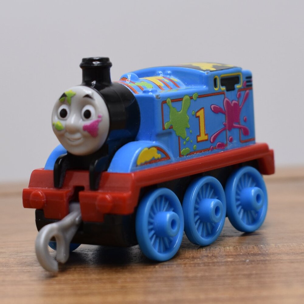 Paint Splattered Thomas - Thomas & Friends Trackmaster Engine Diecast Push Along